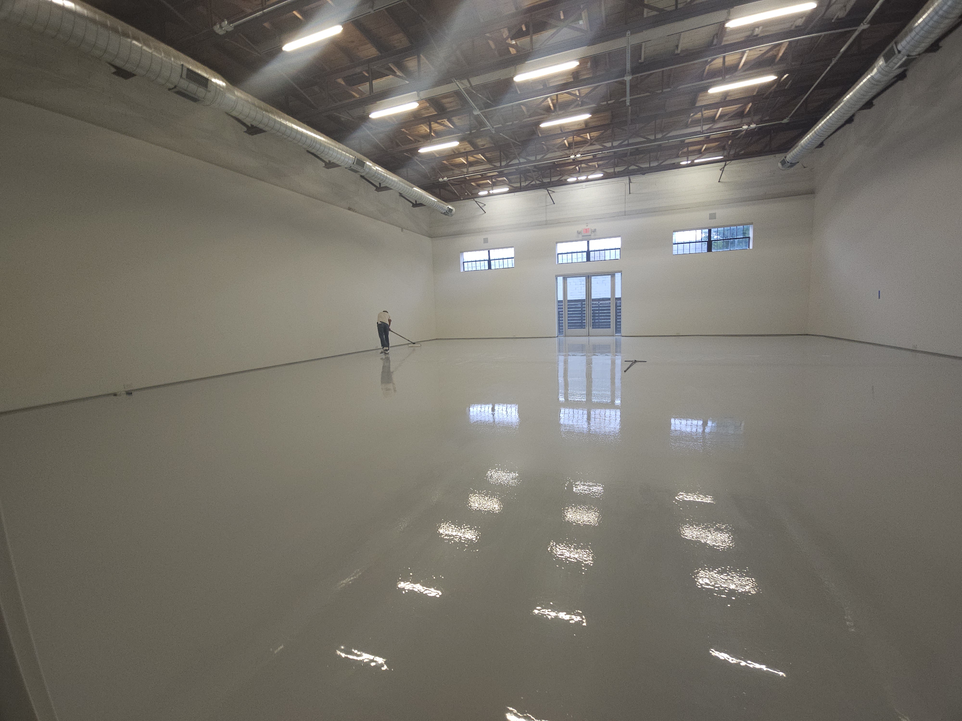 Commercial epoxy flooring installation completed