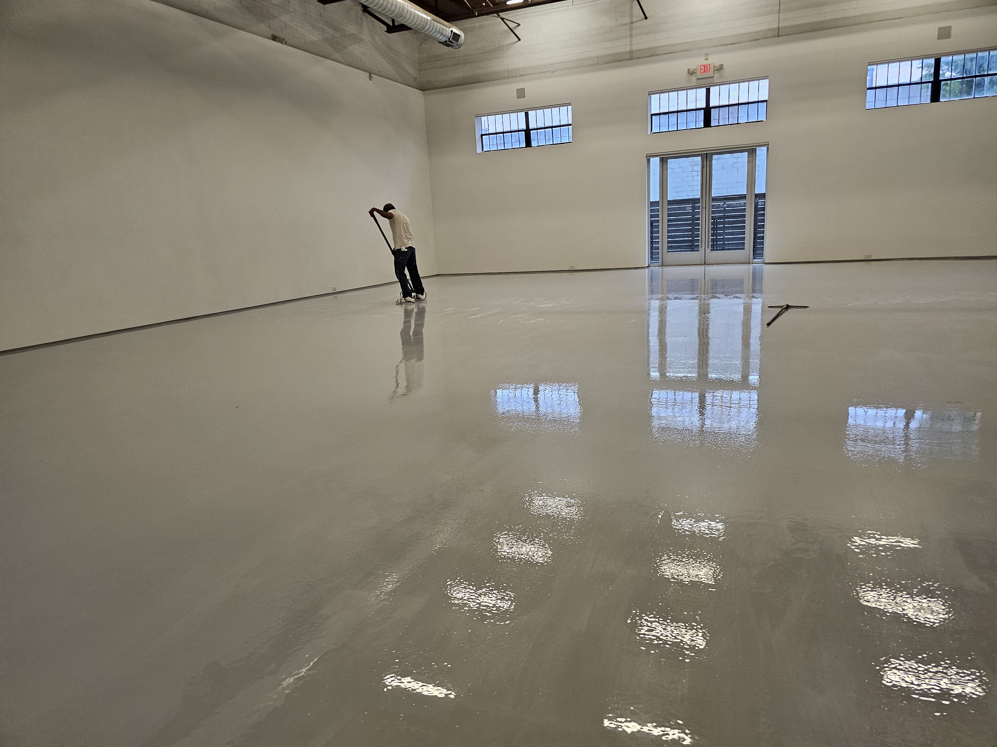 Commercial epoxy floor project in Downtown Dallas