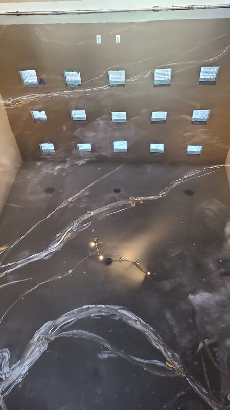 Metallic epoxy office floor